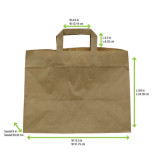 Kraft/brown paper carrier bag W:12.5in Gusset:8in H:9.6in - 250 pcs Kraft/brown paper carrier bag W:12.5in Gusset:8in H:9.6in - 250 pcs